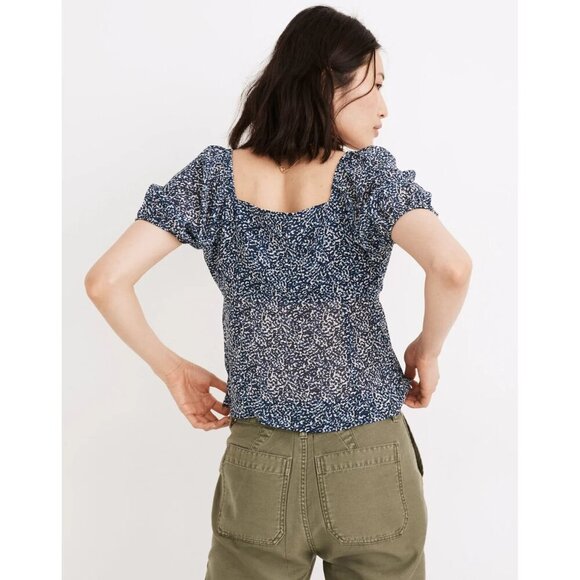 Women's - Madewell Sweetheart Top in Bengali Blockprint, Size 2 - Picture 3 of 12